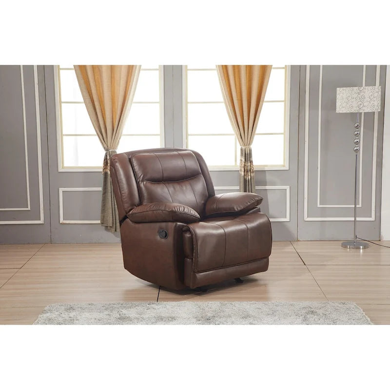 Ensemble de salon inclinable Betsy Furniture 3 pièces en cuir reconstitué : canapé, causeuse et fauteuil planeur