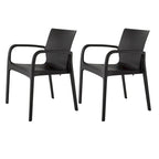 Fauteuil de salle à manger empilable toutes saisons Alissa en résine, lot de 2