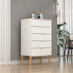 Commode à 5 tiroirs avec table de chevet et meuble de rangement 60 cm L Blanc/Noir
