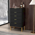 Commode à 5 tiroirs avec table de chevet et meuble de rangement 60 cm L Blanc/Noir