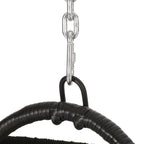 Chaise suspendue pliable d'extérieur Coloma en osier et corde avec support