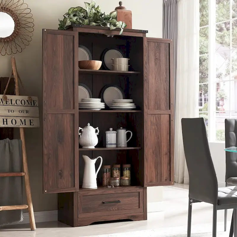 Armoire de rangement de cuisine de ferme, meubles de rangement en bois