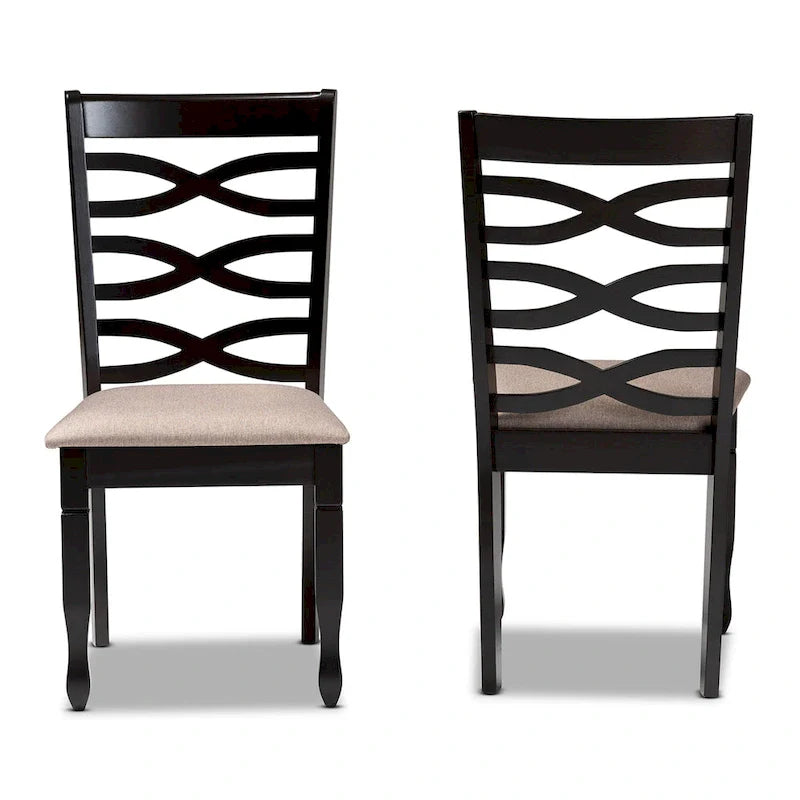 Lot de 2 chaises de salle à manger en bois Lanier (design moderne et contemporain)