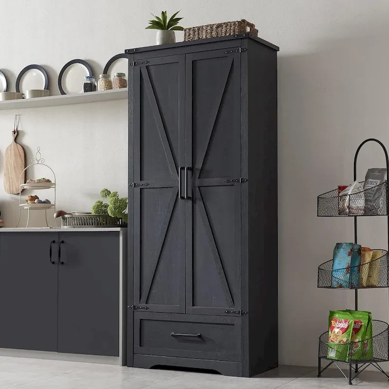 Armoire de rangement de cuisine de ferme, meubles de rangement en bois