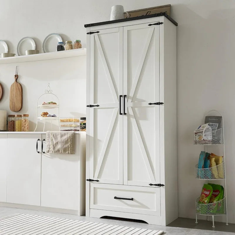 Armoire de rangement de cuisine de ferme, meubles de rangement en bois