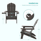 Lot de 2 chaises Adirondack pliantes Bonosuki pour patio et brasero