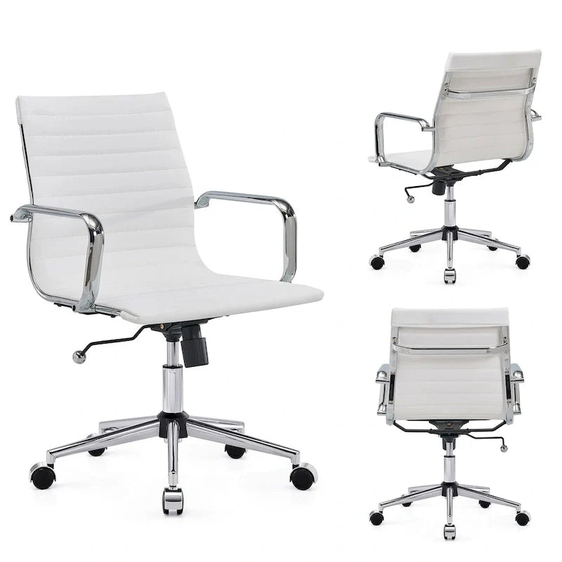 LUXMOD Chaise de Bureau à Domicile Côtelée Fauteuil de Bureau