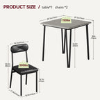 Ensemble Table et Chaises de Salle à Manger Moderne - 3 Pièces