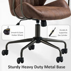 Chaise de Bureau Ergonomique en Tissu Suédé OVIOS avec Support Lombaire