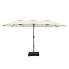 MAISON ARTS Parasol double de 4,5 m pour terrasse, grande taille, avec pied inclus