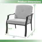 Gymax 2 chaises en métal pour salle à manger d'extérieur, robustes avec coussins