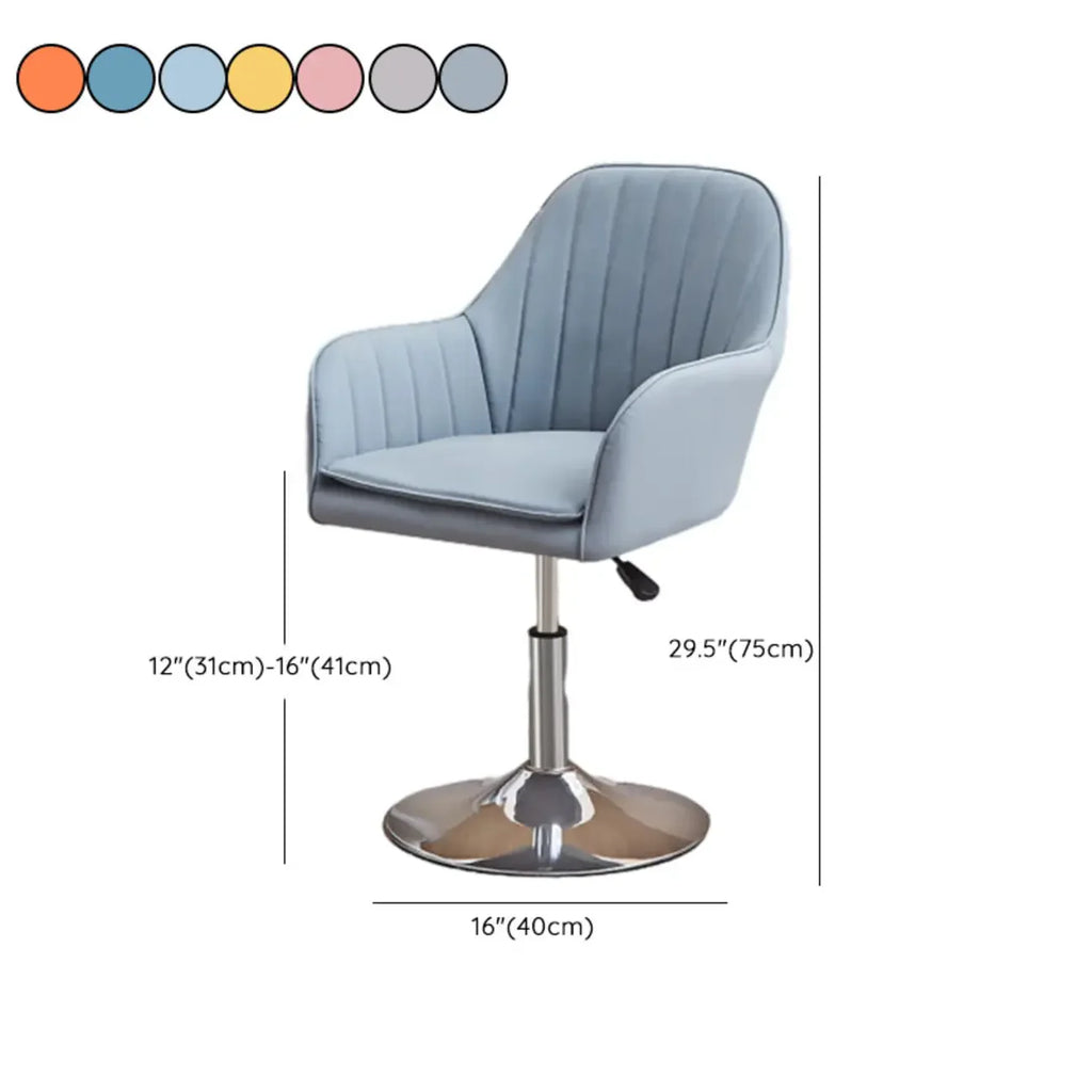 Chaise de bureau pivotante en cuir gris élégant