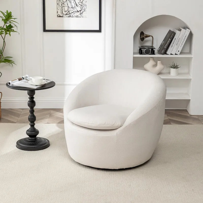 Fauteuil pivotant - Rotation à 360° - Tissu bouclé