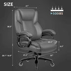 Chaise de bureau Bossin Big and Tall pour cadres, 227 kg, soutien lombaire réglable, chaise ergonomique avec dossier haut en cuir PU