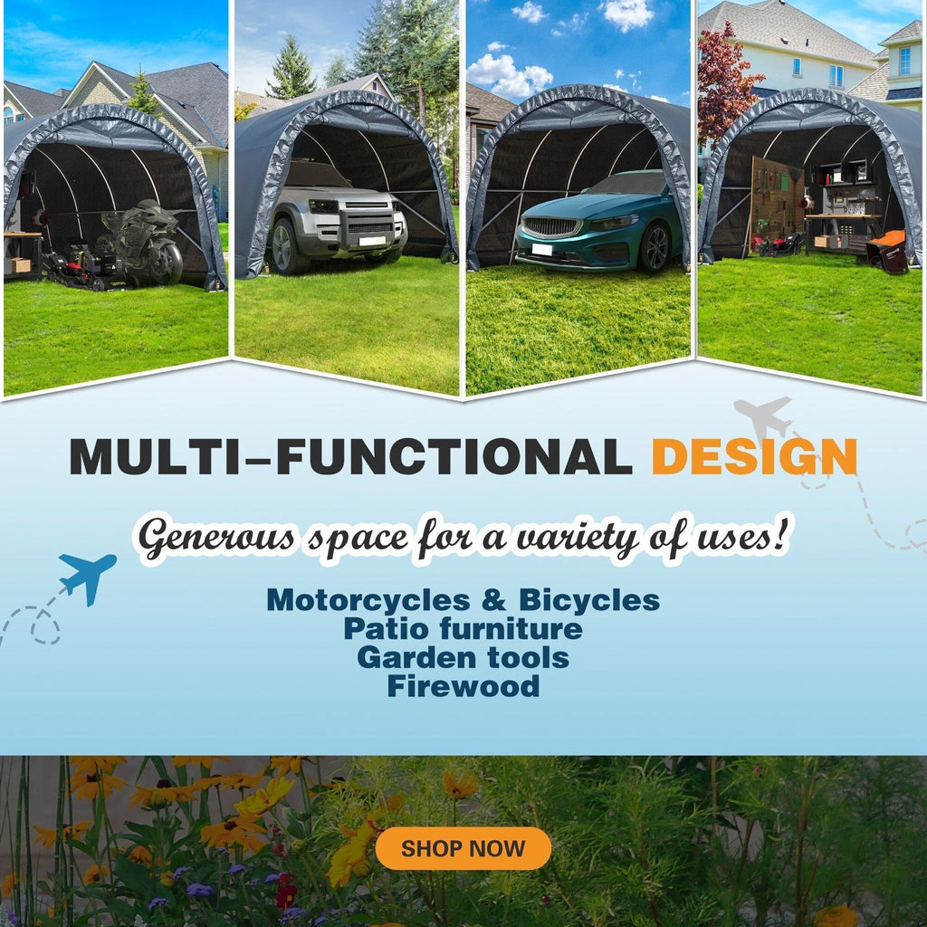 Abri de jardin et carport : abri portable pour vélos, motos et rangement de jardin