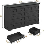 Commode 10 tiroirs, commode en bois 55 grands tiroirs et commodes