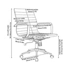 LUXMOD Chaise de Bureau à Domicile Côtelée Fauteuil de Bureau