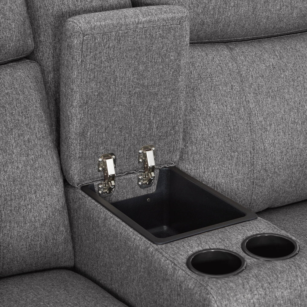 Canapé inclinable électrique biplace MCombo 60.2 avec massage et double chauffage, appuie-tête réglable, ports USB et USB-C, en tissu