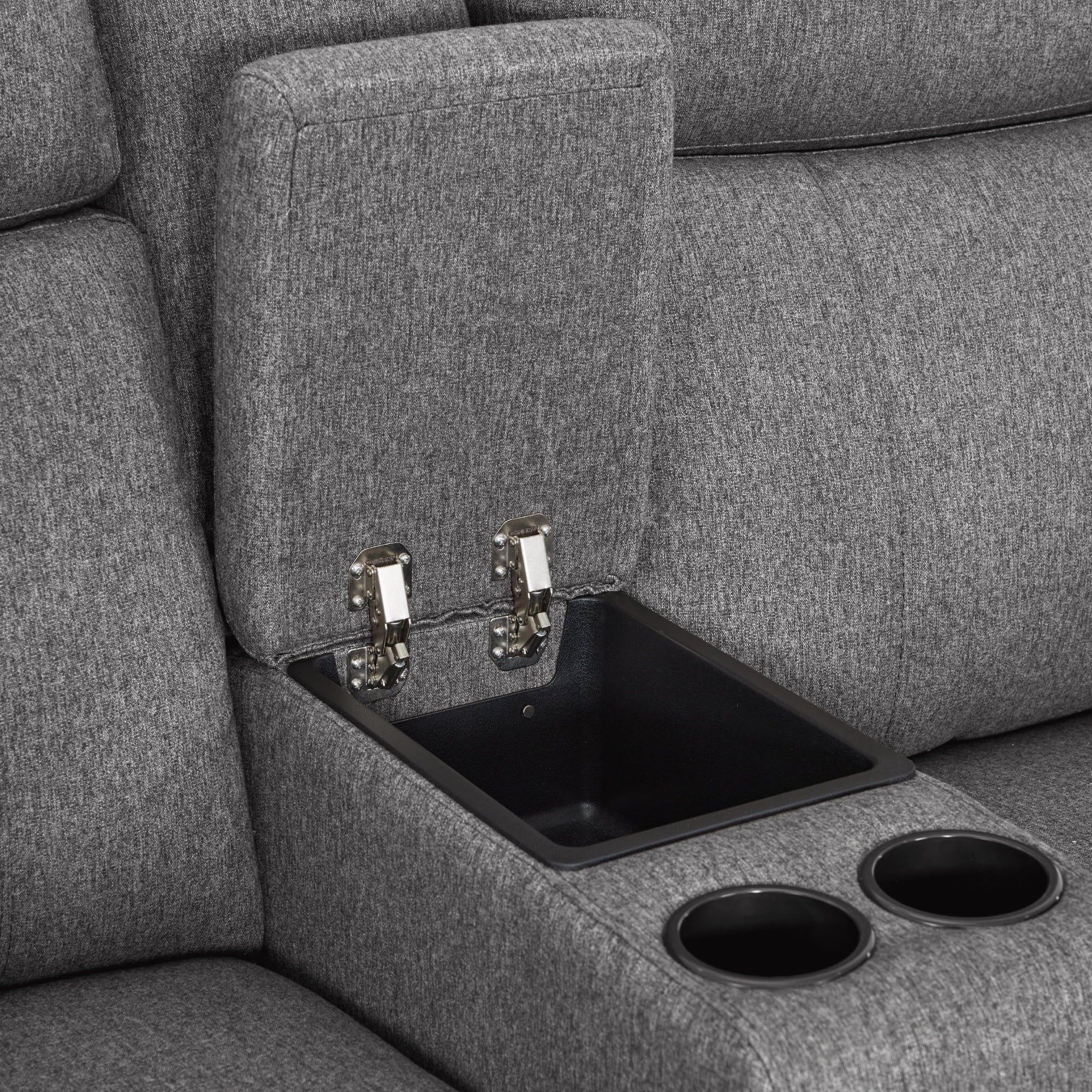 Canapé inclinable électrique biplace MCombo 60.2 avec massage et double chauffage, appuie-tête réglable, ports USB et USB-C, en tissu