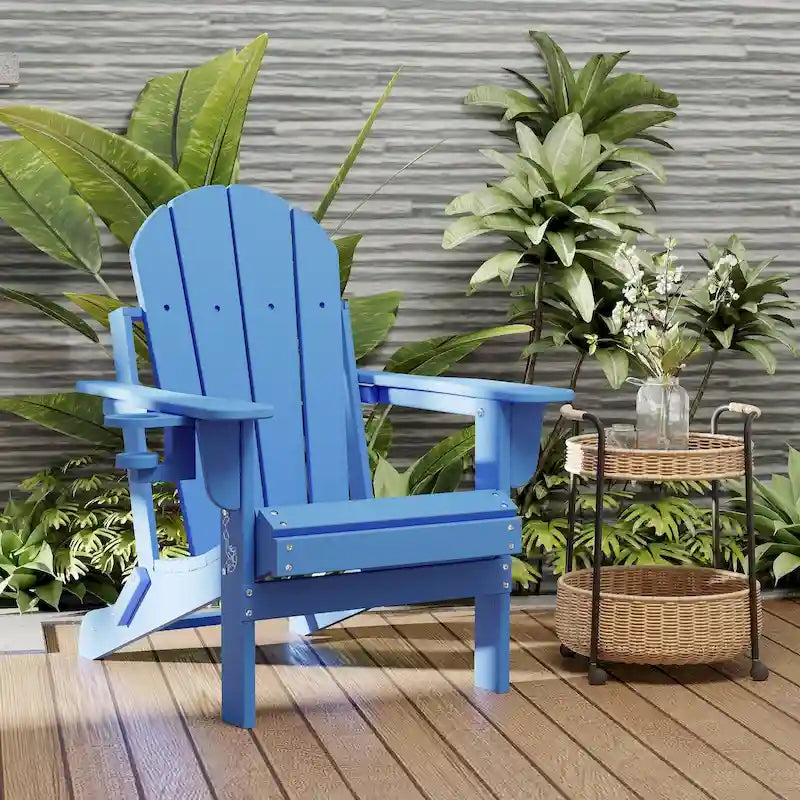 Chaise Adirondack pliable d'extérieur avec porte-gobelet