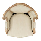 Fauteuil à oreilles Kali en chêne et lin naturel SAFAVIEH Couture - 34Lx34Px40H