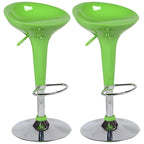 Tabouret de bar pivotant en plastique chromé, réglable en hauteur