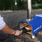 Four à pizza d'extérieur multi-combustibles avec brûleur à gaz et boîte à bois - 30 cm