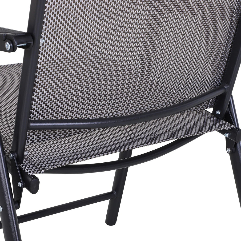 Ensemble de 4 chaises de patio pliantes Outsunny au design simple et chic, confortables pour la terrasse, le jardin, la cour et les voyages