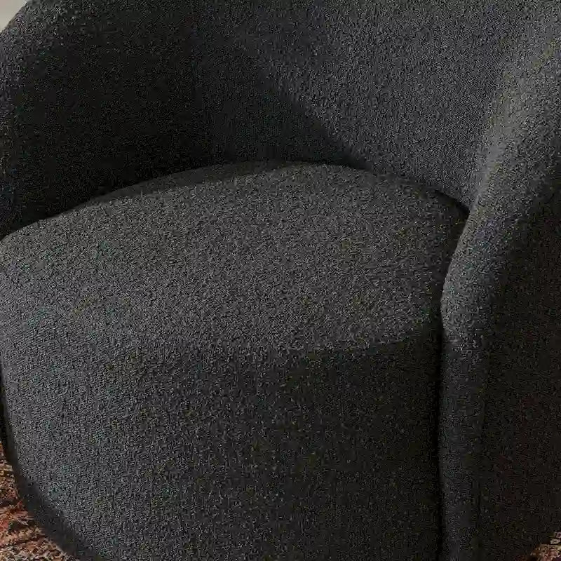 KINWELL Fauteuil d'appoint pivotant rembourré en forme de tonneau, de 86 cm de large (Lot de 2)