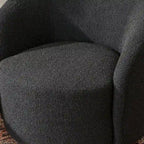 KINWELL Fauteuil d'appoint pivotant rembourré en forme de tonneau, de 86 cm de large (Lot de 2)