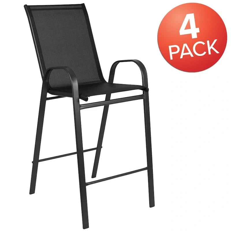 Lot de 4 tabourets de bar d'extérieur en matériau Flex Comfort – Tabouret de terrasse