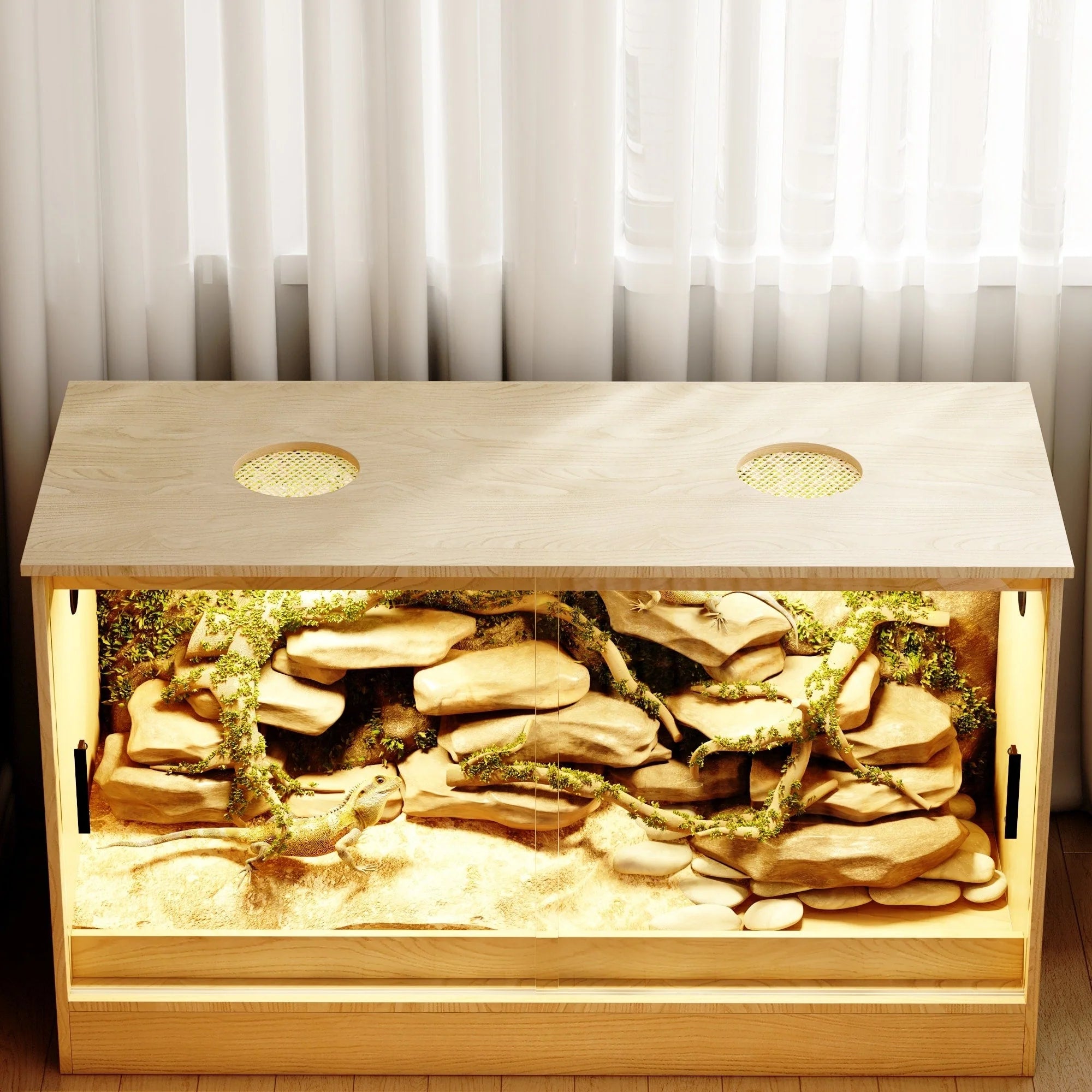 Habitat pour reptiles - Terrarium spacieux pour lézards, serpents et plus encore - 47.2