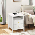 Tables de chevet lot de 2 avec station de recharge table d'appoint avec 2 tiroirs avec ports USB et prises de courant chevet de lit