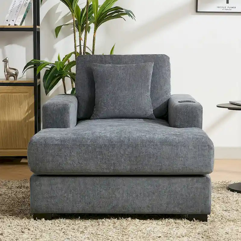 Trois tailles de chaise longue surdimensionnée avec oreillers