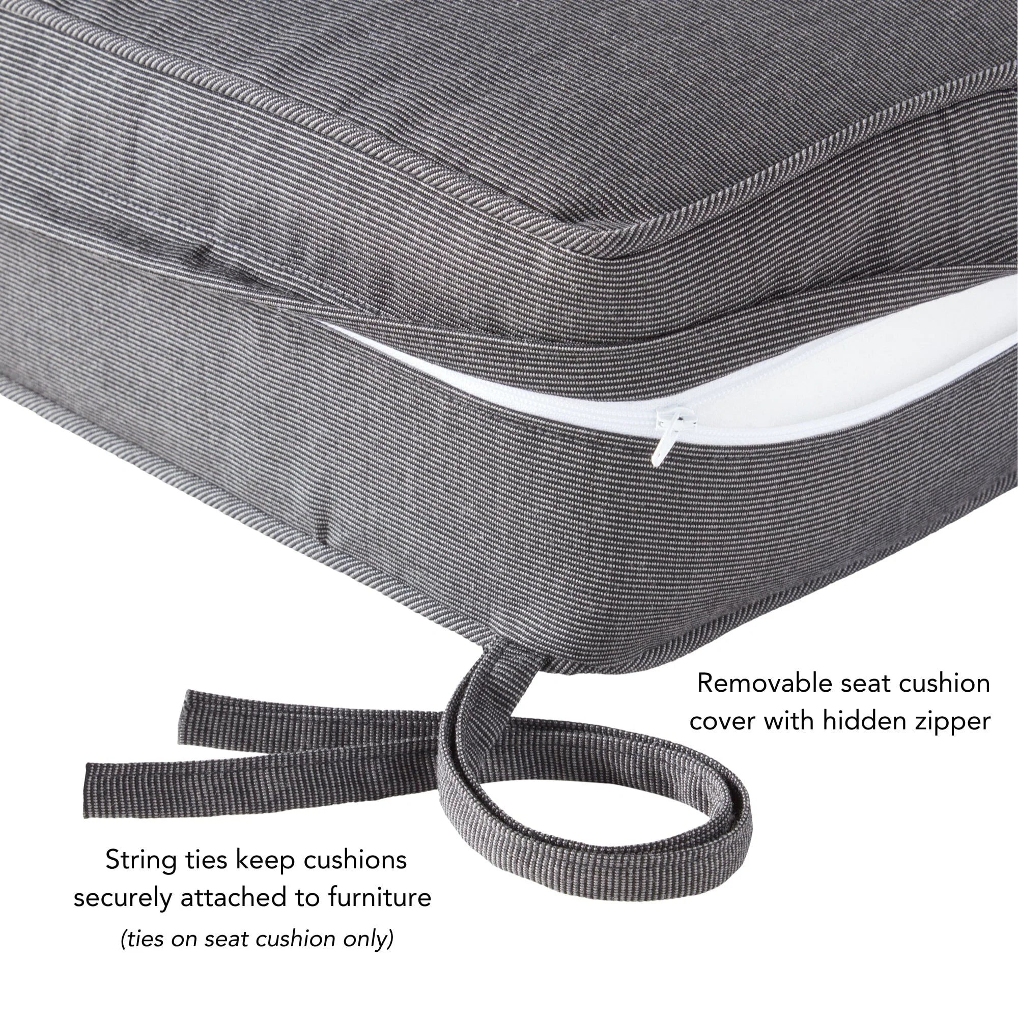Ensemble de 2 coussins d'extérieur Sunbrella haut de gamme à assise profonde