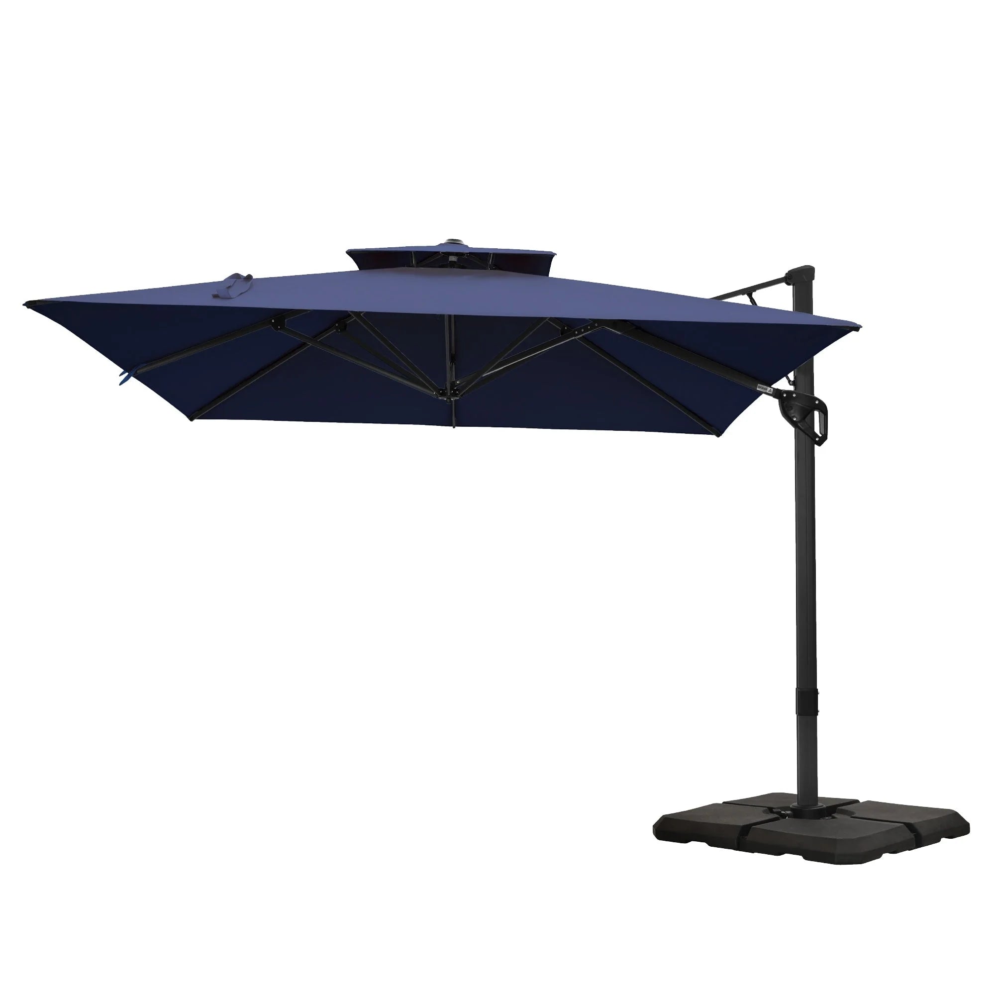 MAISON ARTS Parasol déporté hydraulique automatique 3,6 m Mât en aluminium Rotation à 360 degrés