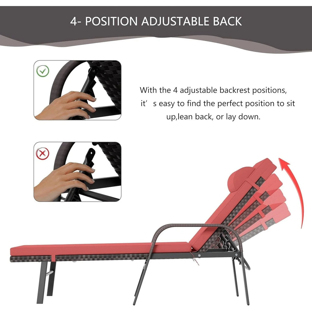 Kullavik – Ensemble de 3 chaises longues d'extérieur