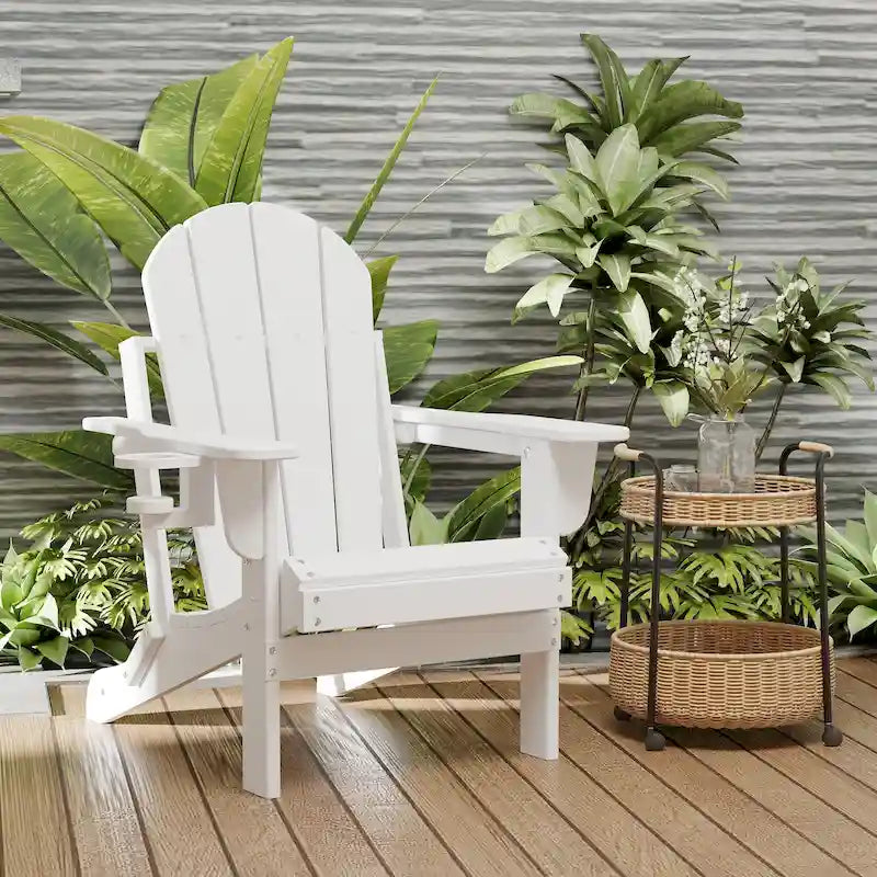 Chaise Adirondack pliable d'extérieur avec porte-gobelet