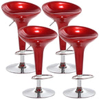 Tabouret de bar pivotant en plastique chromé, réglable en hauteur