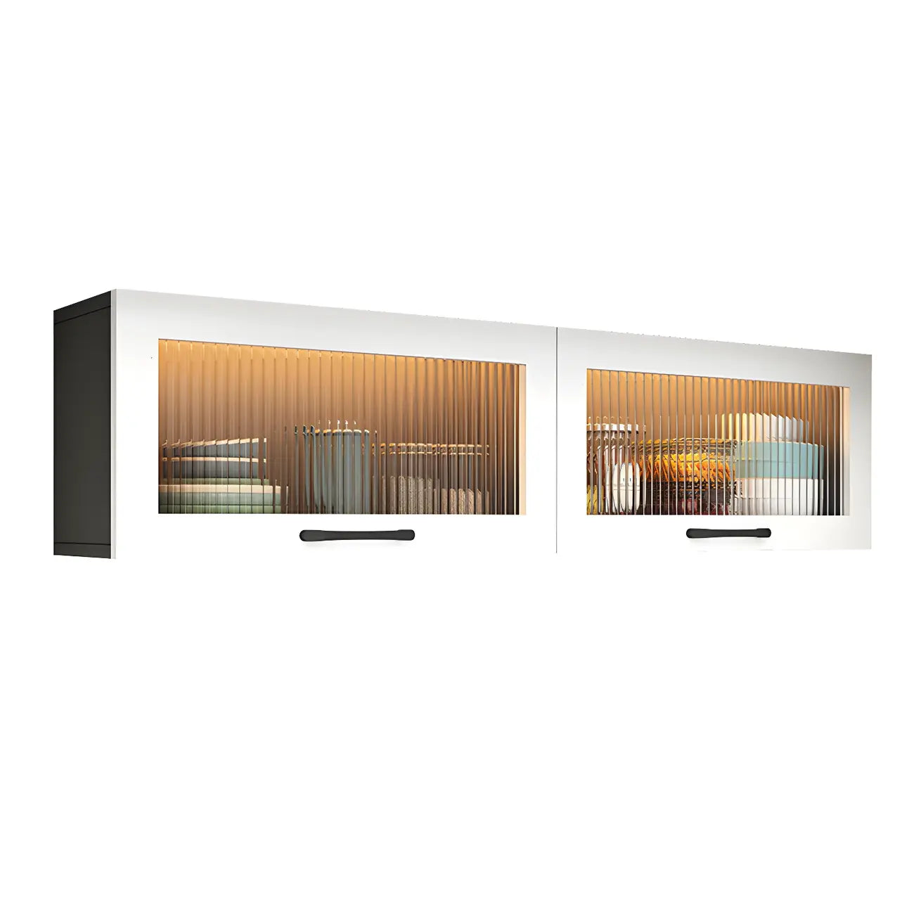 Vaisseliers de cuisine blancs en bois à fixation murale