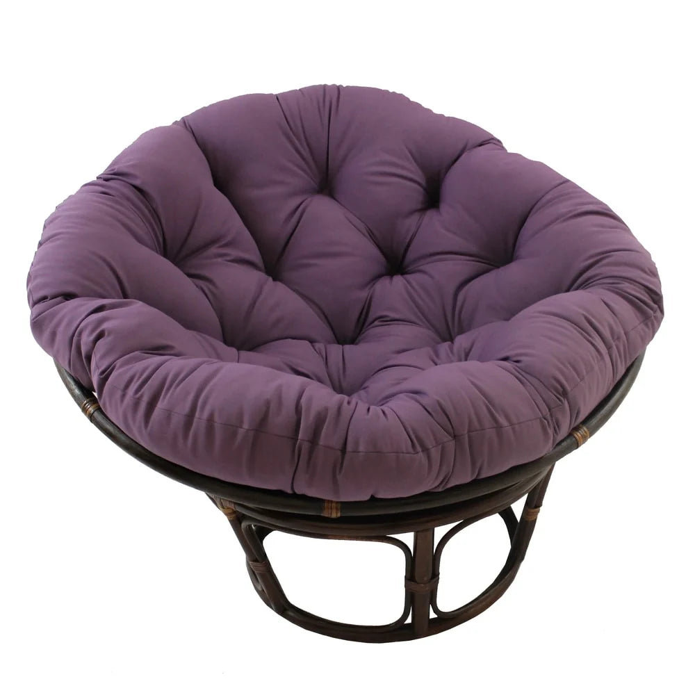 Fauteuil Papasan en rotin Bali de 42 pouces avec coussin en sergé