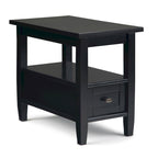 WYNDENHALL Norfolk Table d'appoint étroite de style transitionnel rectangulaire en bois massif, 35,5 cm de large – 35,5 cm de large