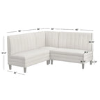 Ensemble banquette rembourrée à dossier cannelé 3 pièces Kerrington de Lifestorey