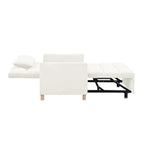 Chaise longue convertible 3-en-1 en lit, noir