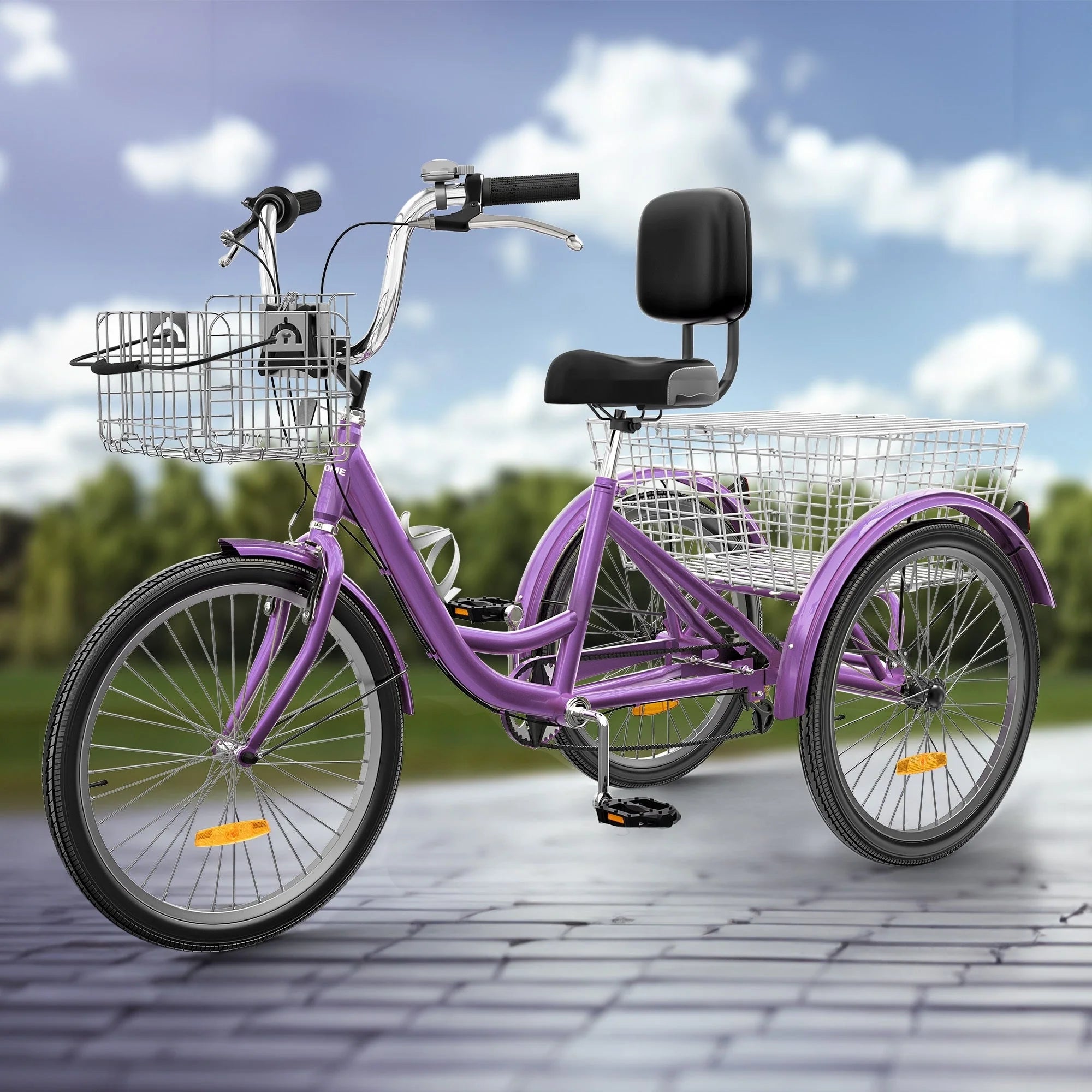 26 Tricycle Adulte 3 Roues 7 Vitesses Vélo Tricycle