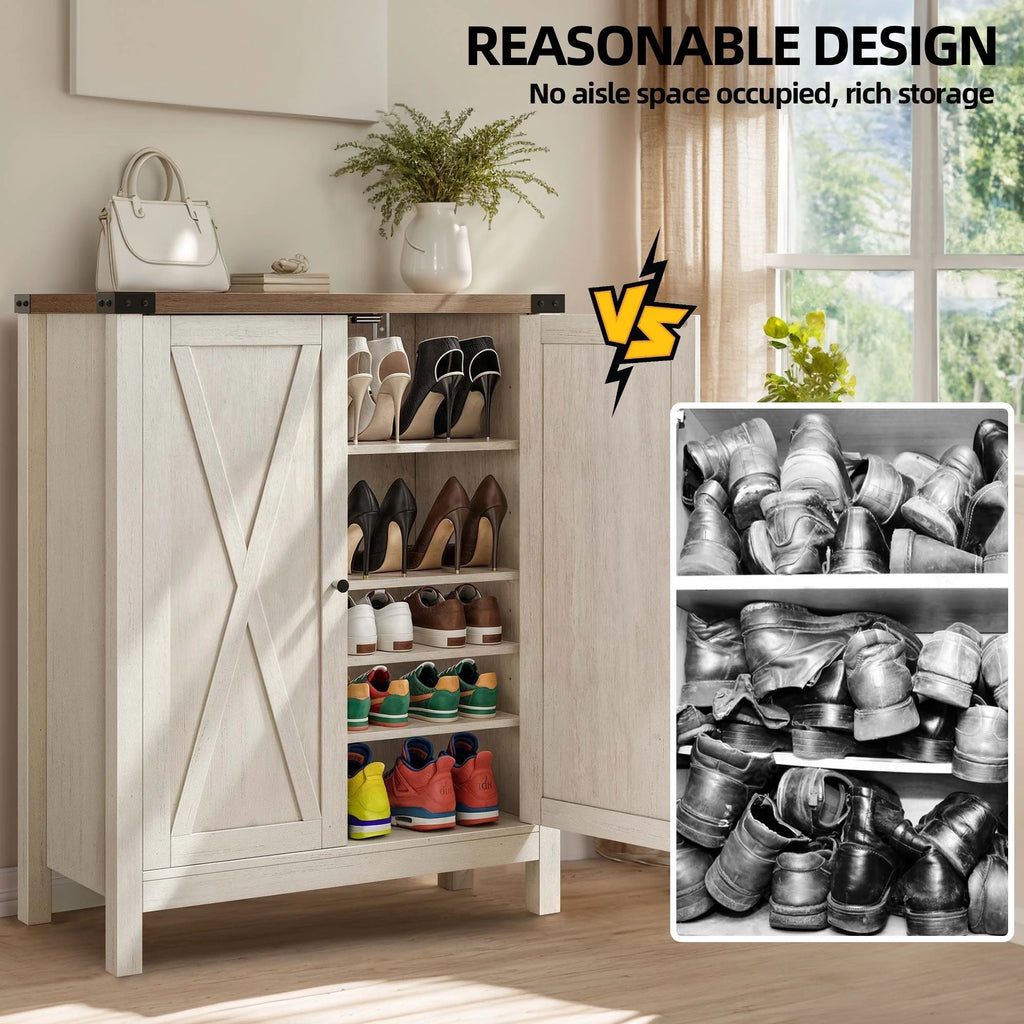 Moasis Meuble de rangement pour chaussures à 5 niveaux et 20 paires avec portes doubles pour entrée