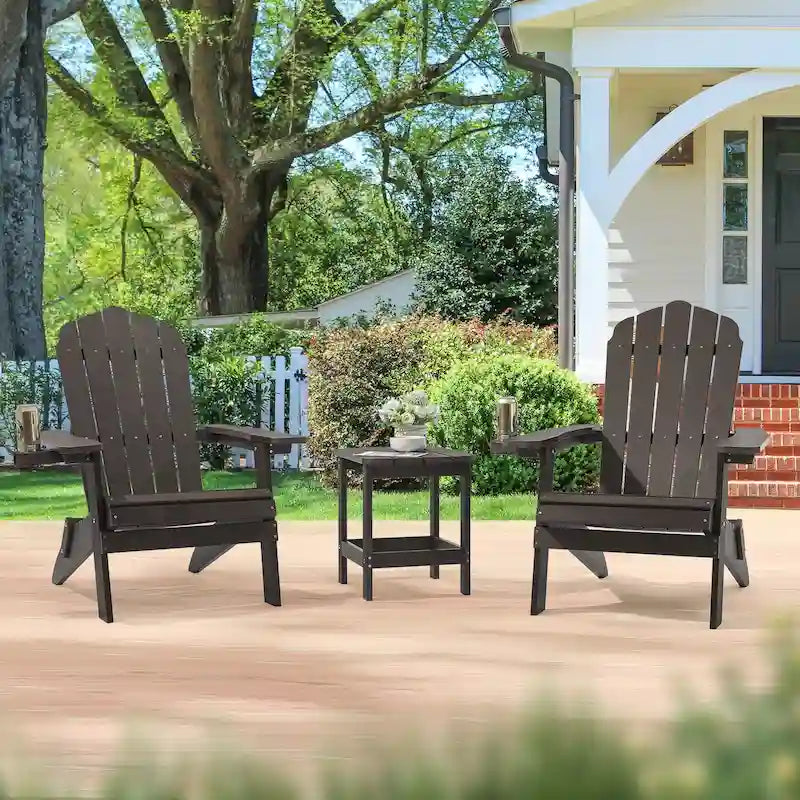 Lot de 2 chaises Adirondack pliantes Bonosuki pour patio et brasero