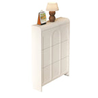Meuble de rangement pour chaussures en bois blanc à 3 niveaux et à façade abattante Slim
