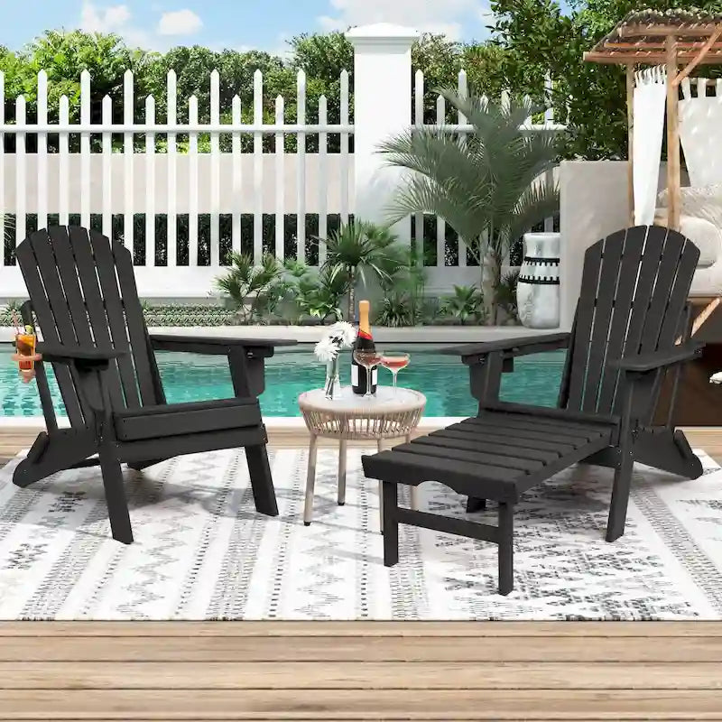 Chaise Adirondack pliante et réglable Vrakae avec repose-pieds