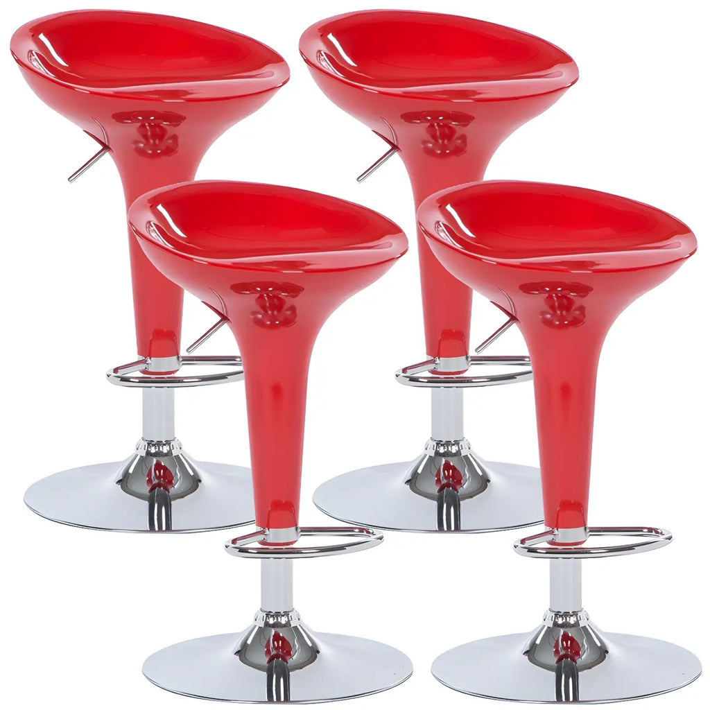 Tabouret de bar pivotant en plastique chromé, réglable en hauteur